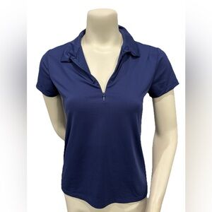 Tommy Bahama Golf Women’s M Navy Blue Quarter Zip Polo Shirt Stretch